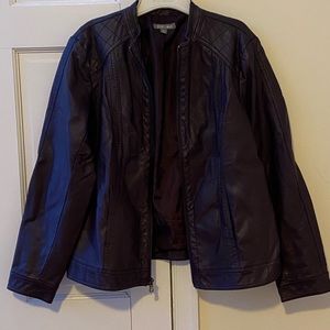 Dark Purple Roz & Ali Faux Leather Jacket